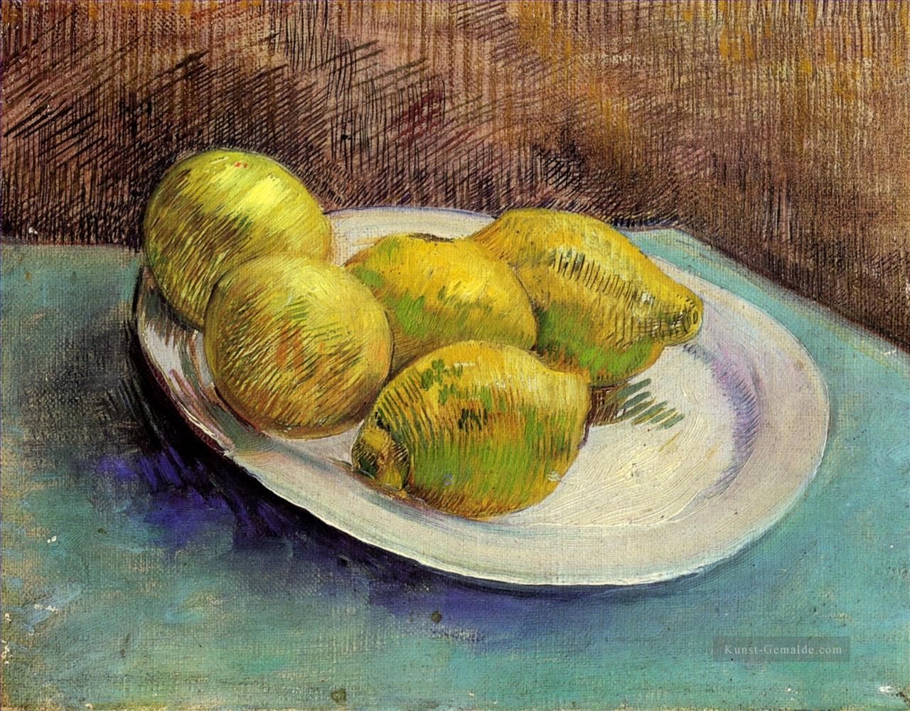 Stillleben mit Zitronen auf einer Platte Vincent van Gogh Ölgemälde